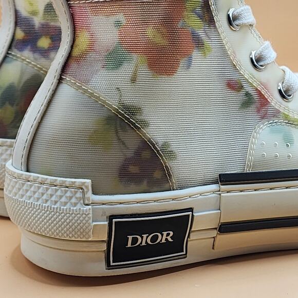 Dior women's shoes size 37 U.s. Size 6.5US B23 High Top Floral - Picture 9 of 11